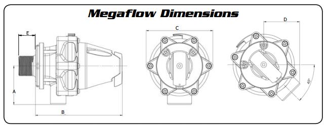 Jobe™ Megaflow™ Trough Float Valve Dimensions Diagram