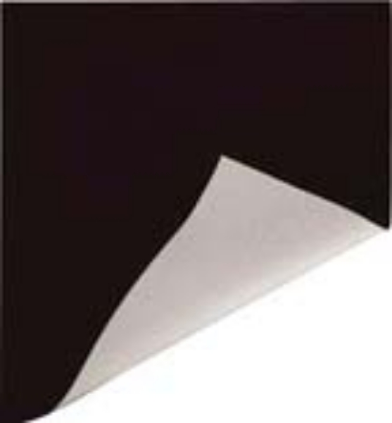 Picture of 4' Black/White Poly Curtain  4.2 oz, Double Hem