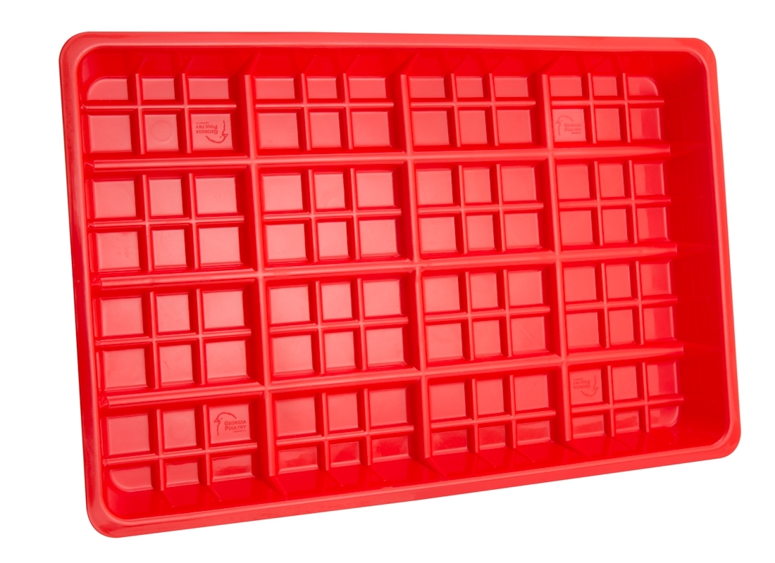 Premium Chick Feed Tray Red Plastic Hog Slat