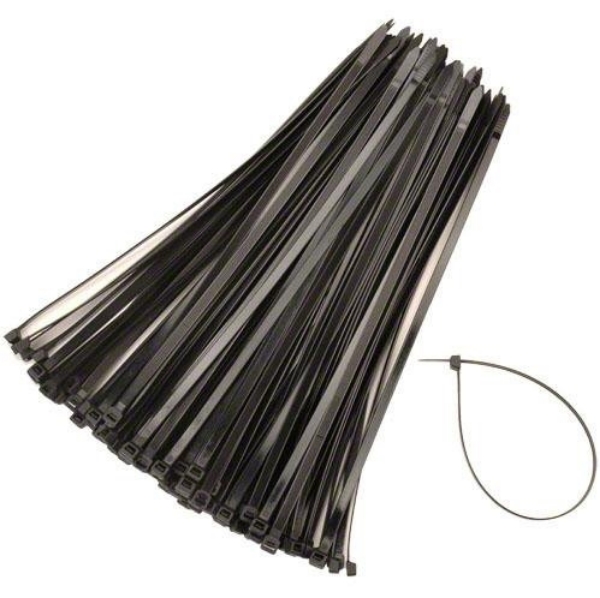 8" Cable Wire Zip Ties - Black