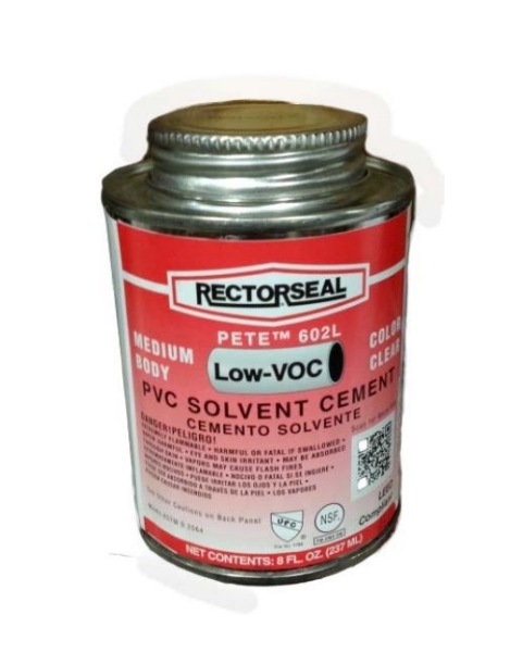 Rectorseal PVC Cement | Medium Body 602L | Clear | 8oz.