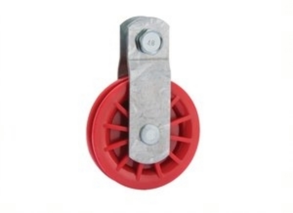 Picture of Pulley 3-1/2" Fiberglass Red W/ Zinc Plated Straps