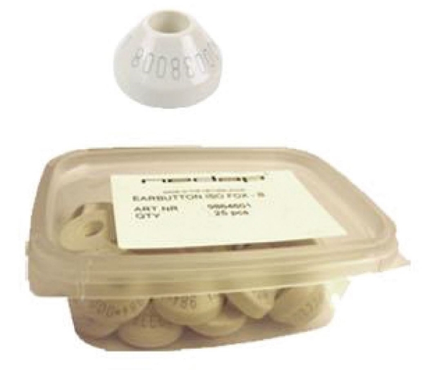 Picture of Button EarButton White ISOFDX-B Bag of 25 Pieces
