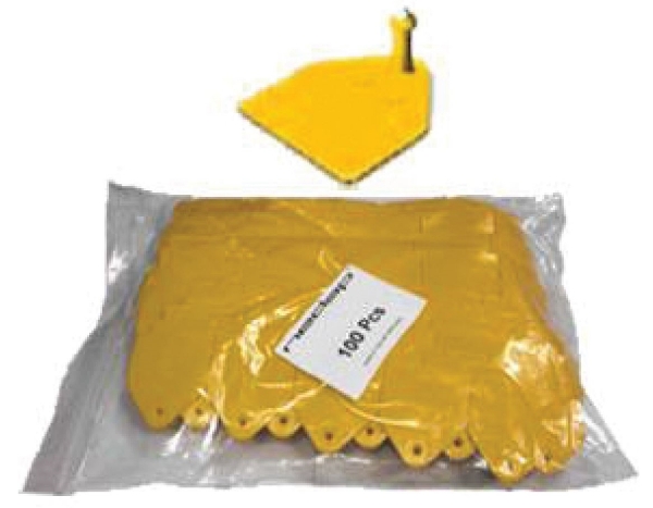 Picture of Button Ear Label Tag Male Part Yellow Set (100/bag)