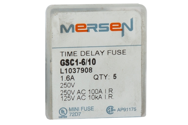 Picture of Fuse 1.6 AMP 5mm X 20mm Time Delay PKG of 5