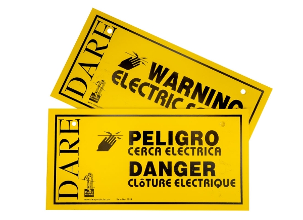 Picture of Warning Sign Electric Fence Print Both Sides 4"X8"3/ P