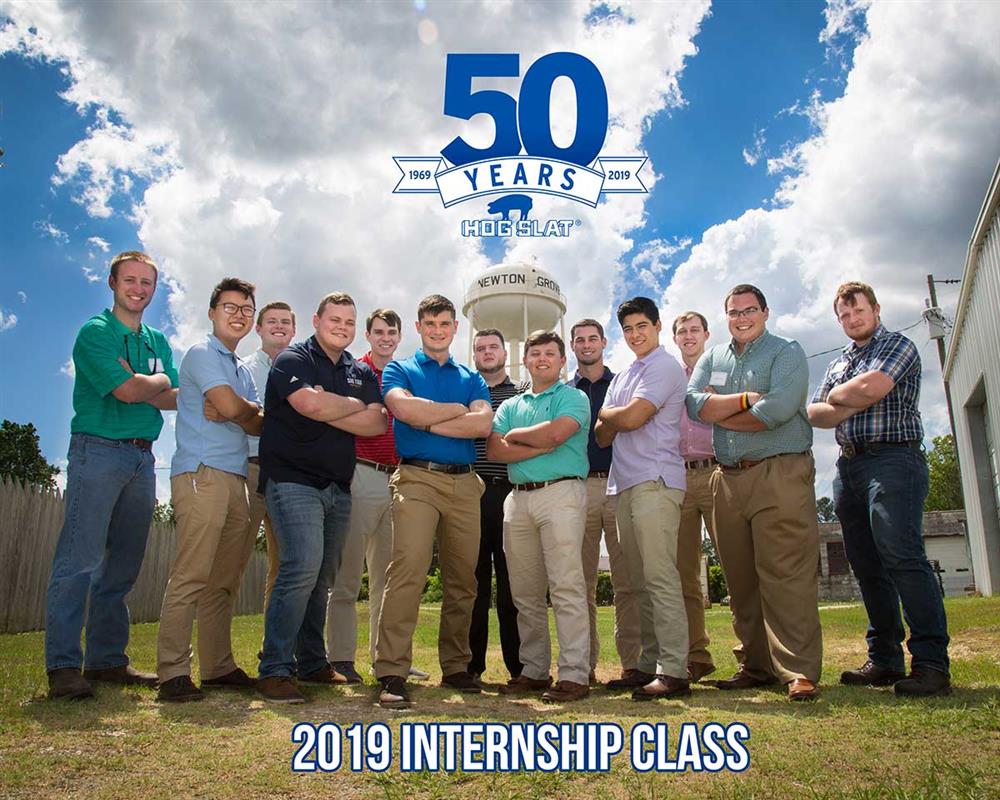 Our 2019 North Carolina Interns standing proudly outside of our Corporate Headquarters in Newton Grove, NC.