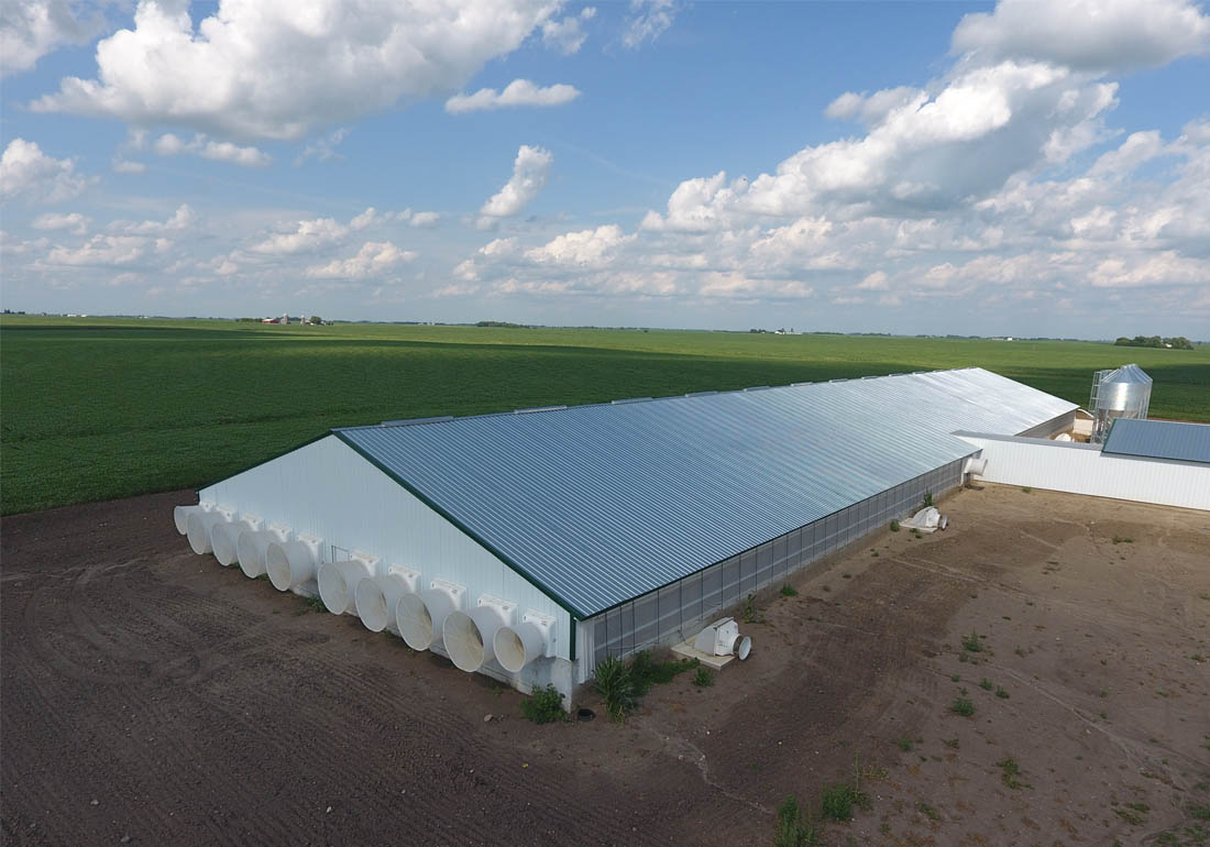 GrowerSELECT AirStorm fiberglass exhaust fans ventilate the barns and deep pits.