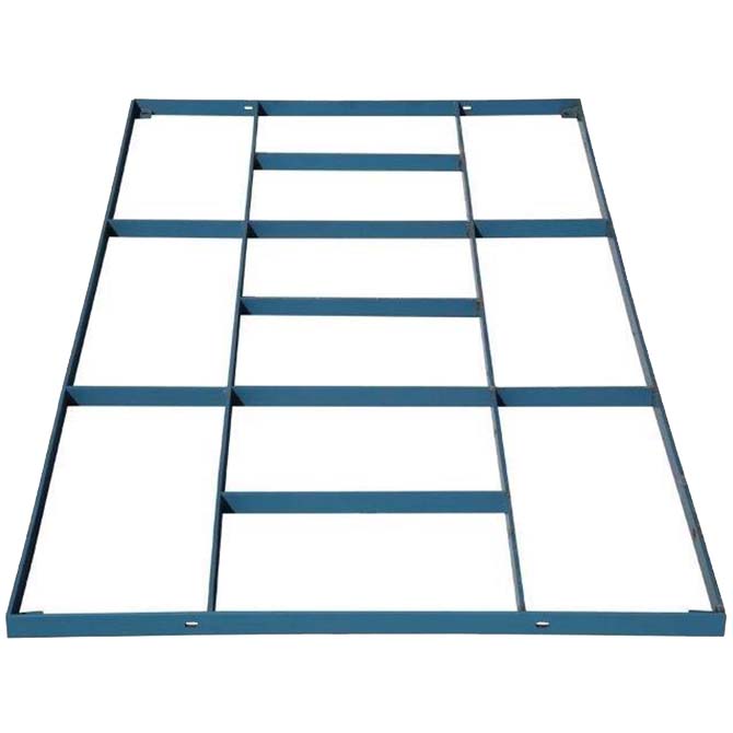 Hog Slat steel floor support frames are available in painted and galvanized finishes for farrowing and nursery flooring installations.
