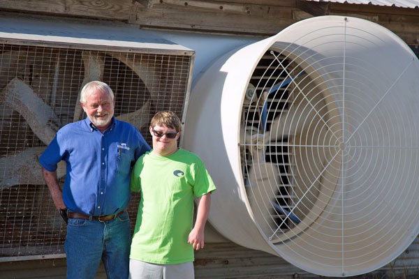 Rodney and Brett Bowden with new Airstorm 54" fan
