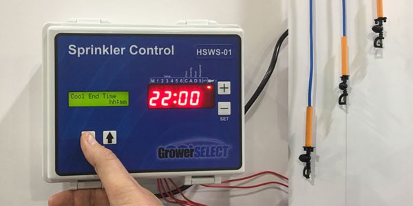 GrowerSELECT sprinkler control with drop assemblies. 